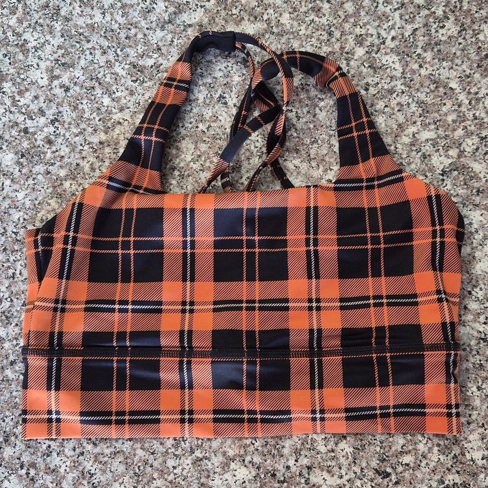 CVG Orange Plaid Sport Bra